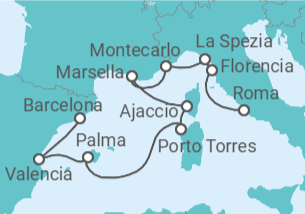 Itinerario del Crucero Sol primaveral - Oceania Cruises