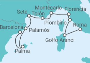 Itinerario del Crucero De pasta a paella - Oceania Cruises