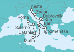Itinerario del Crucero Montañas y misterio - Oceania Cruises