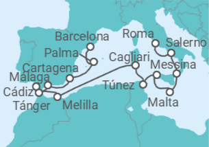 Itinerario del Crucero Memorias marítimas en el Mediterráneo - Oceania Cruises