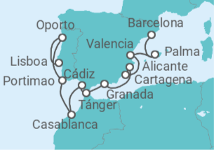Itinerario del Crucero Esplendor primaveral - Oceania Cruises