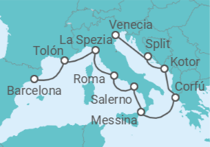 Itinerario del Crucero Tesoros a través del tiempo - Oceania Cruises