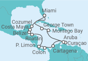 Itinerario del Crucero Calma costera y cocos - Oceania Cruises
