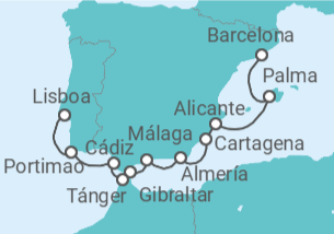 Itinerario del Crucero Palacios Reales y la Roca - Oceania Cruises