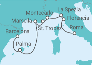 Itinerario del Crucero Calidoscopio costero - Oceania Cruises