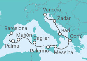 Itinerario del Crucero Primavera en el sur de Europa - Oceania Cruises