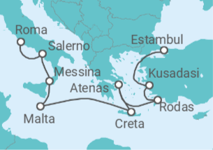 Itinerario del Crucero Civilizaciones antiguas - Oceania Cruises