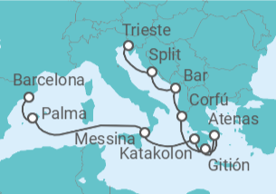 Itinerario del Crucero Orillas brillantes - Oceania Cruises