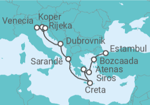 Itinerario del Crucero Adriático a Estambul - Oceania Cruises