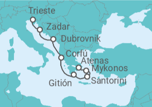 Itinerario del Crucero Maravilloso Mediterráneo - Oceania Cruises