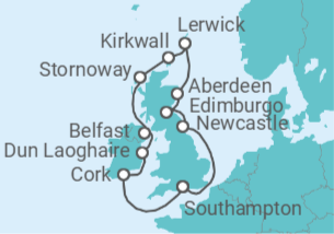 Itinerario del Crucero Reino Unido - Oceania Cruises