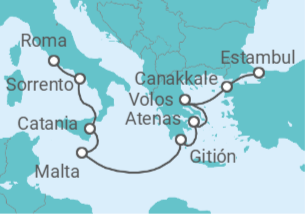 Itinerario del Crucero Aventura hacia el Este - Oceania Cruises