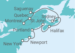 Itinerario del Crucero Aventura atlántica - Oceania Cruises