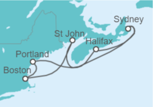 Itinerario del Crucero Canadá - Holland America Line