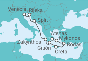 Itinerario del Crucero Aventura de otoño - Oceania Cruises
