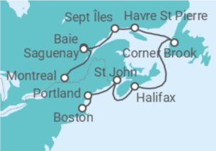 Itinerario del Crucero Montados, Arce y Massachusetts - Oceania Cruises