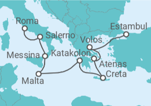 Itinerario del Crucero Mediterráneo medieval - Oceania Cruises