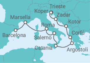Itinerario del Crucero Tesoros a través del tiempo - Oceania Cruises