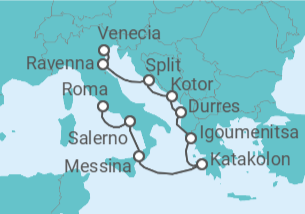 Itinerario del Crucero O Sole Mio - Oceania Cruises