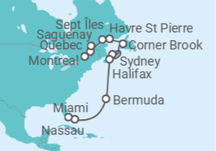 Itinerario del Crucero Aurora Boreal, Sol Austral - Oceania Cruises