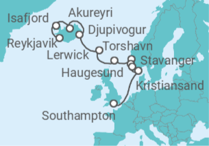 Itinerario del Crucero De glaciares a valles - Oceania Cruises