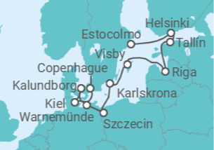 Itinerario del Crucero Belleza báltica - Oceania Cruises