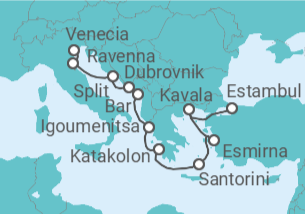 Itinerario del Crucero Gran Bazar a Góndolas - Oceania Cruises