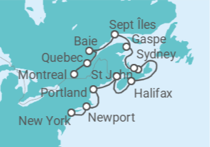 Itinerario del Crucero Vecindario Norteamericano - Oceania Cruises