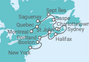 Itinerario del Crucero Otoño en la Costa Este - Oceania Cruises