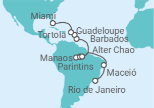 Itinerario del Crucero Exploración amazónica - Oceania Cruises