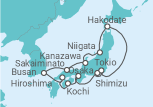 Itinerario del Crucero Japón, Corea Del Sur - Oceania Cruises
