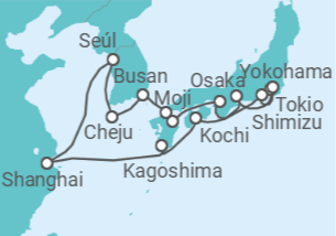 Itinerario del Crucero Otoño en Asia - Oceania Cruises