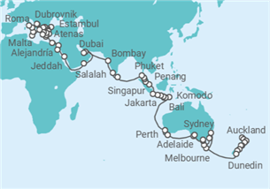 Itinerario del Crucero Lo mejor de Oriente y Occidente - Oceania Cruises