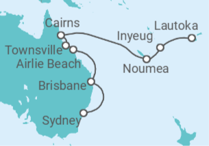 Itinerario del Crucero Nueva Caledonia, Australia - Oceania Cruises