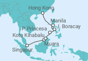 Itinerario del Crucero Escape de Oriente - Oceania Cruises