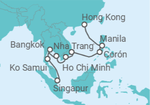 Itinerario del Crucero Vacaciones de cuento de hadas - Oceania Cruises