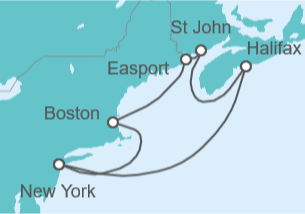 Itinerario del Crucero Canadá y Nueva Inglaterra con Saint John - Princess Cruises