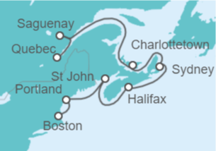 Itinerario del Crucero Canadá clásico y Nueva Inglaterra - Princess Cruises
