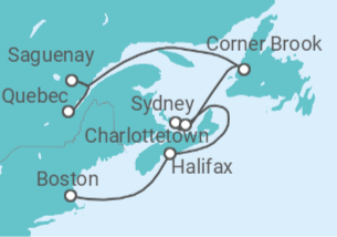 Itinerario del Crucero Canadá clásico y Nueva Inglaterra - Princess Cruises