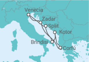Itinerario del Crucero Croacia, Grecia, Montenegro - Con vuelos - MSC Cruceros