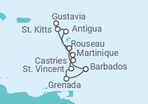 Itinerario del Crucero San Valentín isleño - Regent Seven Seas