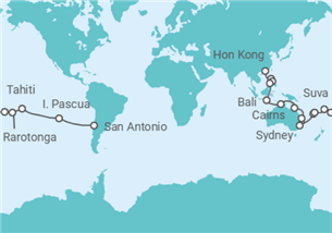 Itinerario del Crucero Tramo de vuelta al mundo. De Hong Kong a San Antonio  - Costa Cruceros