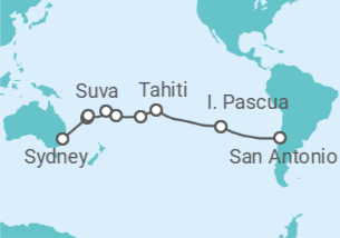 Itinerario del Crucero Tramo de vuelta al mundo, De Sydney a San Antonio  - Costa Cruceros