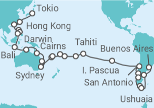 Itinerario del Crucero Vuelta al mundo 2026-2027 - Costa Cruceros