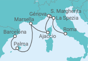 Itinerario del Crucero Mediterráneo Occidental con Italia - Princess Cruises