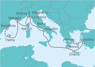 Itinerario del Crucero Mediterráneo con Grecia, Italia y Turquía - Princess Cruises