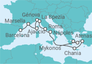 Itinerario del Crucero Mediterráneo con Grecia, Italia y Turquía - Princess Cruises