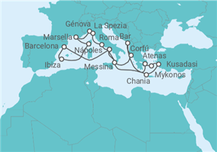 Itinerario del Crucero Lo Mejor del Mediterráneo - Princess Cruises