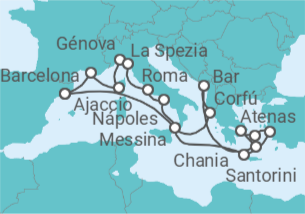 Itinerario del Crucero Lo Mejor del Mediterráneo - Princess Cruises