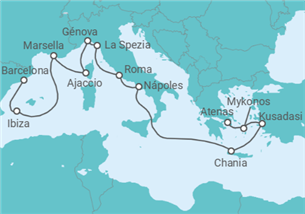 Itinerario del Crucero Mediterráneo con Grecia, Italia y Turquía - Princess Cruises
